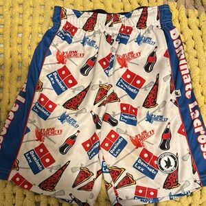 Flow Society Doninos Lacrosse Shorts with Pizza and Soda Print- size Medium